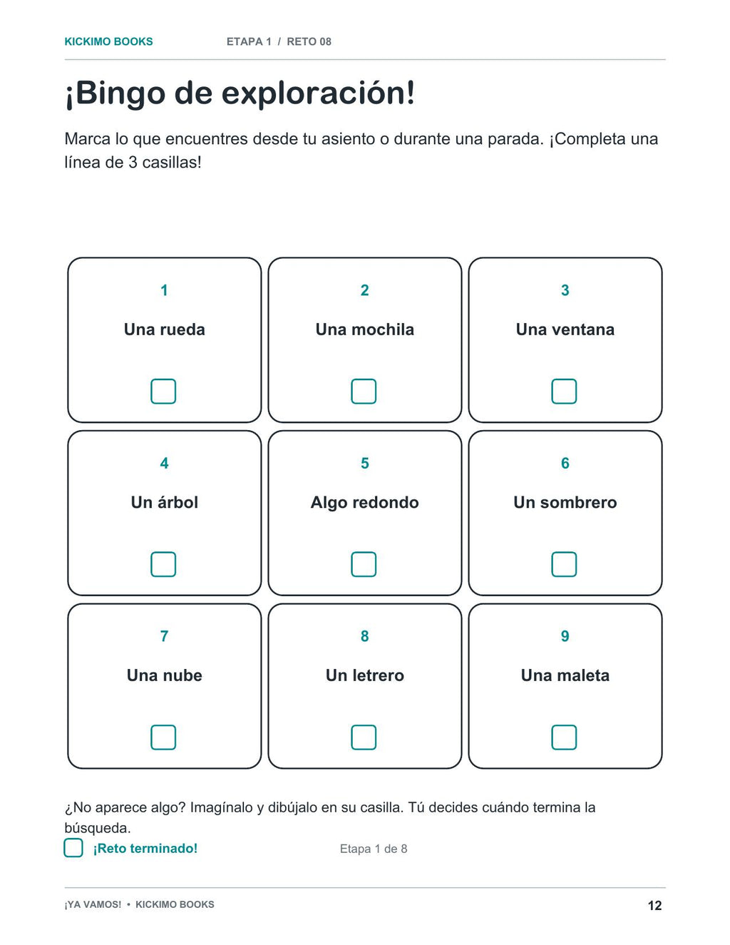 ¡Ya vamos! — Libro de actividades de viaje, 6 a 8 años (PDF en español)