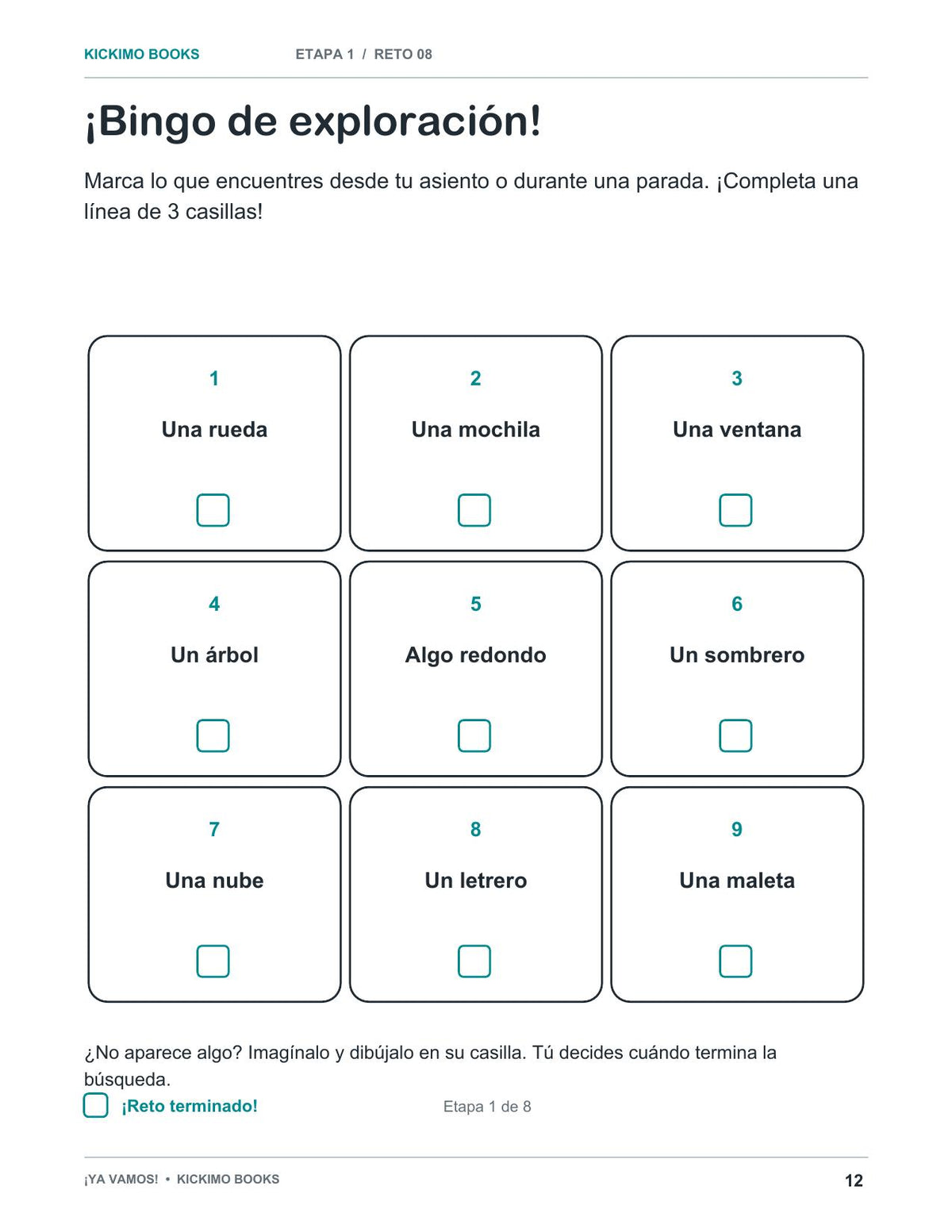 ¡Ya vamos! — Libro de actividades de viaje, 6 a 8 años (PDF en español)