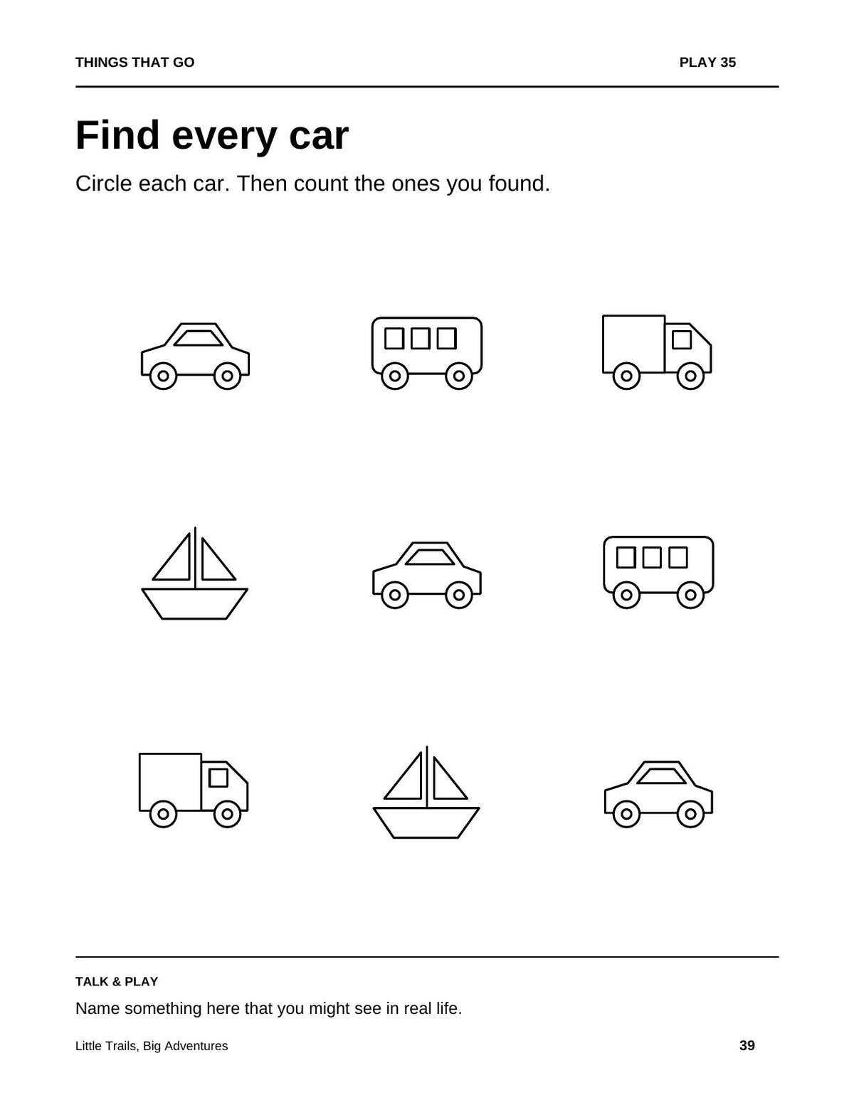 Little Trails, Big Adventures — Printable Preschool Activity Book, Ages 3-5
