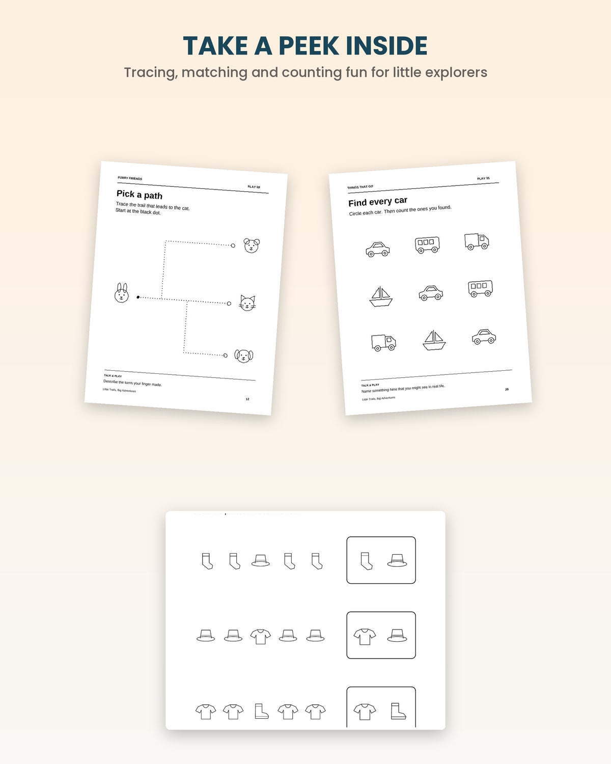 Little Trails, Big Adventures — Printable Preschool Activity Book, Ages 3-5