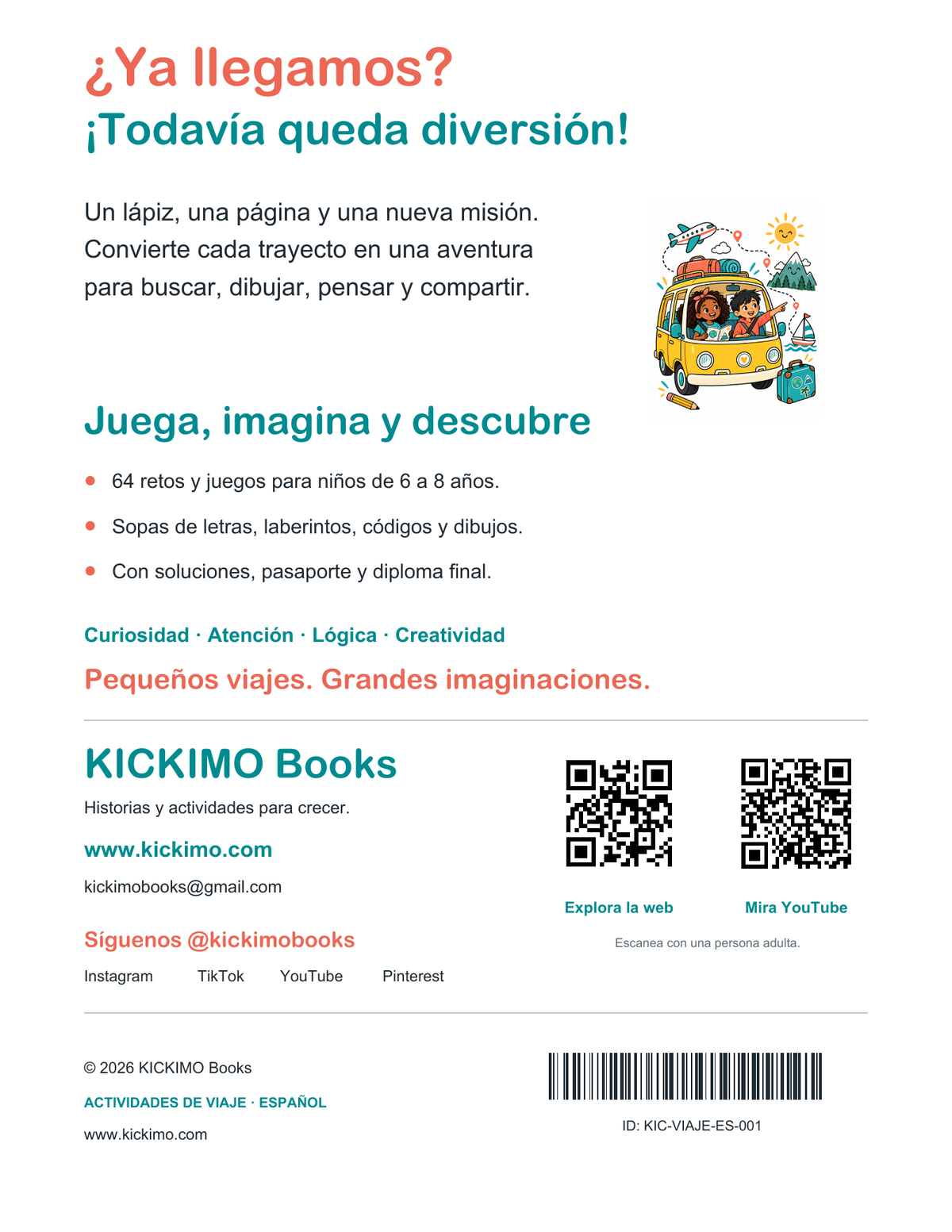 ¡Ya vamos! — Libro de actividades de viaje, 6 a 8 años (PDF en español)